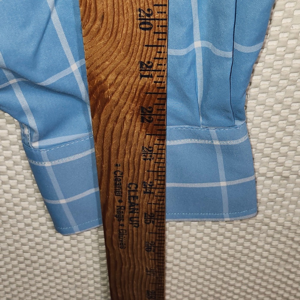 UNTUCKit Greves Blue Windowpane Performance Shirt Mens XXL 40451 Regular Fit - Picture 6 of 9